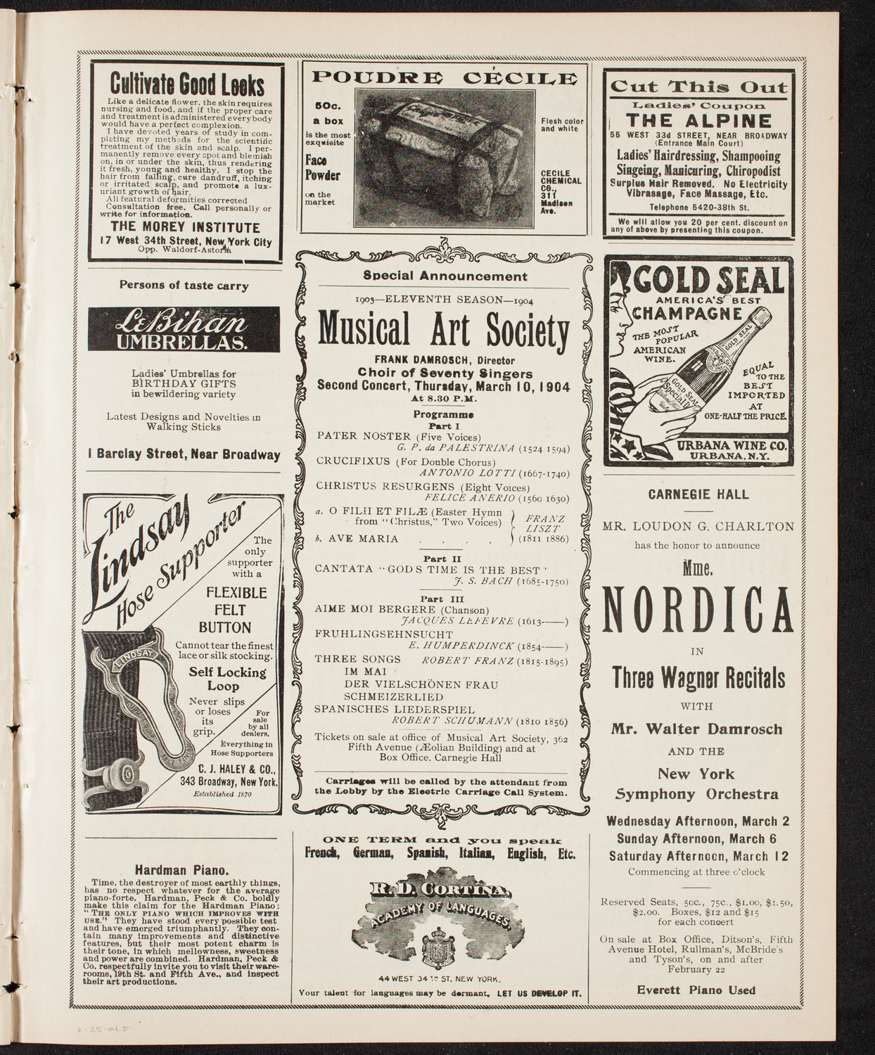 Ferruccio Busoni, Piano, February 25, 1904, program page 9