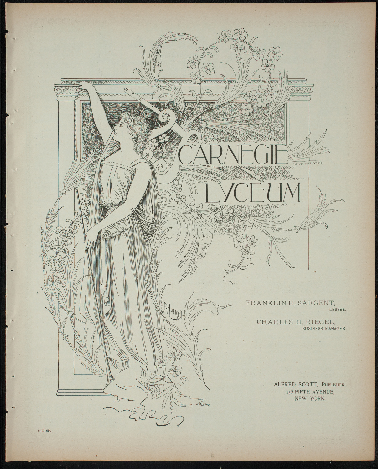 Stevens Institute of Technology Glee, Banjo and Mandolin Clubs, February 13, 1899, program page 1