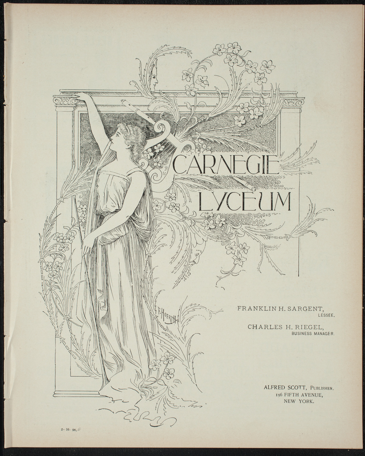 Amateur Comedy Club, February 16, 1898, program page 1