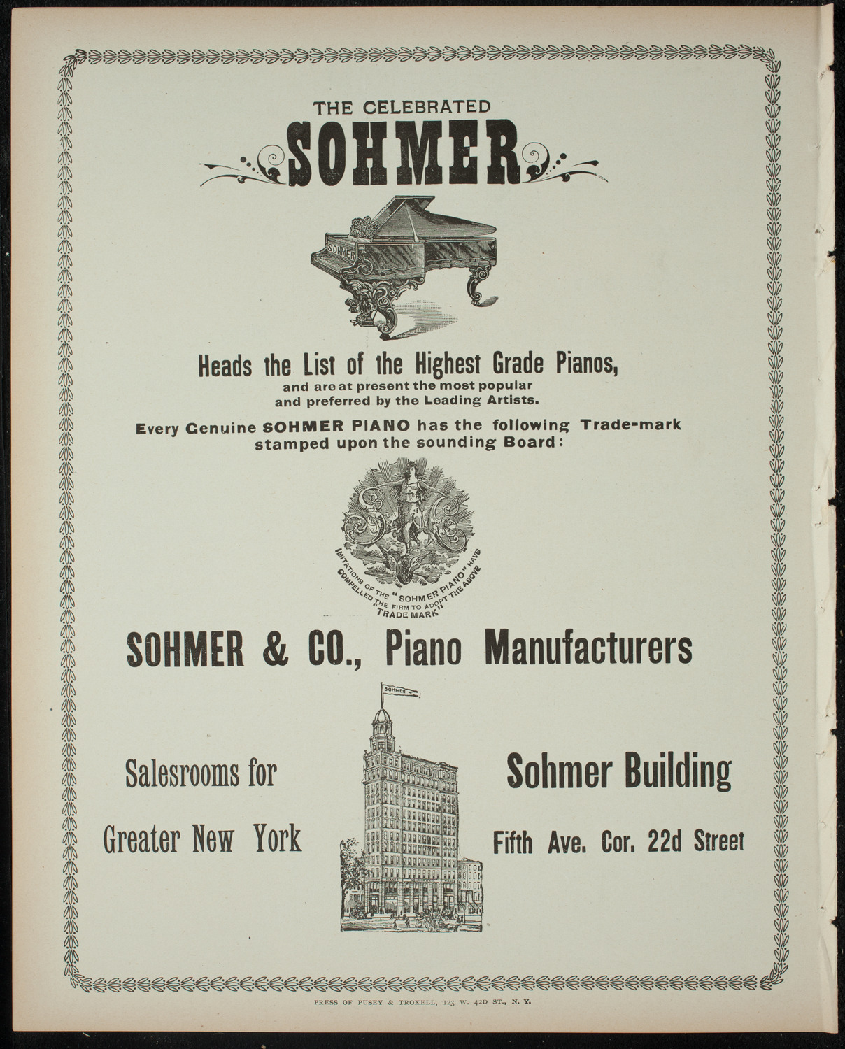 Vassar College Dramatic Performance, April 24, 1899, program page 8