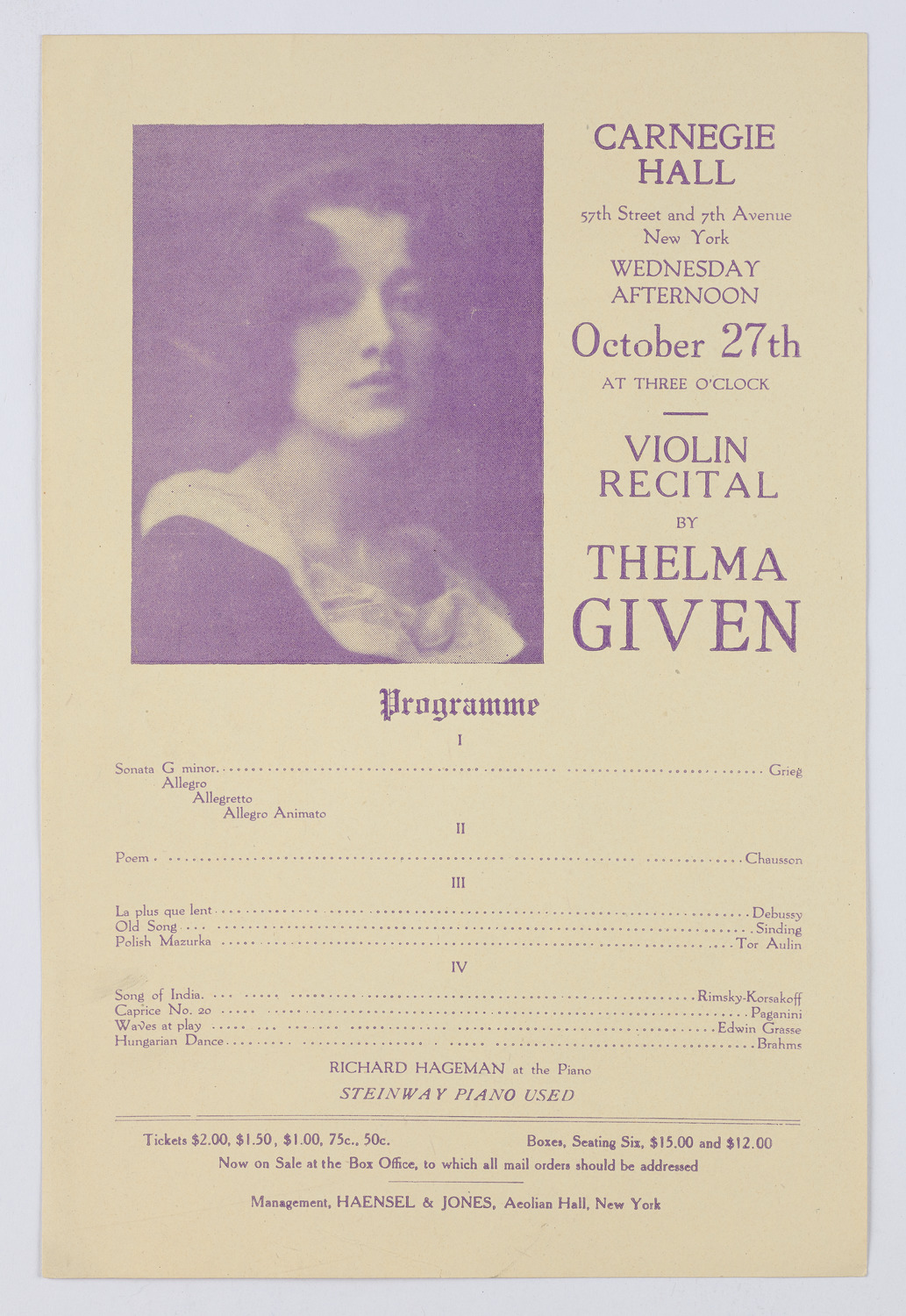 Thelma Given, October 27, 1920