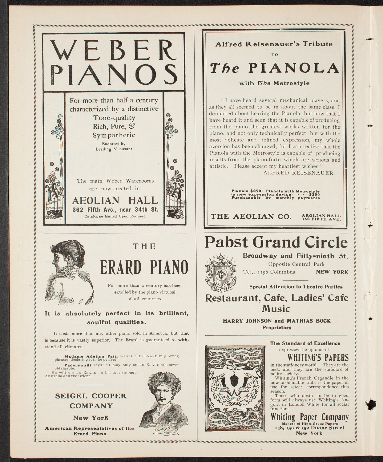 Richard Strauss with Wetzler Symphony Orchestra, March 9, 1904, program page 6