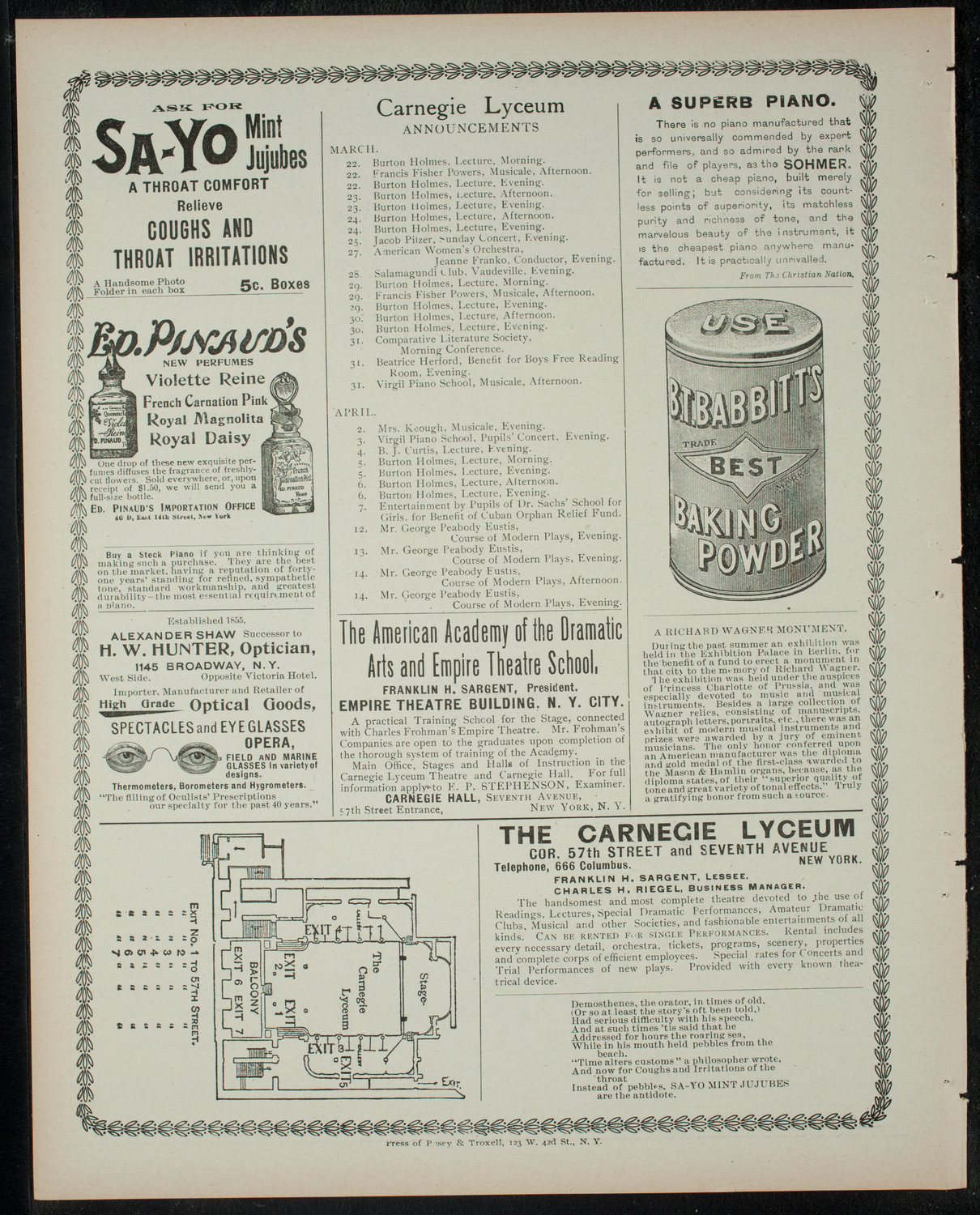 The Merrymakers Dramatic Club, March 19, 1900, program page 4