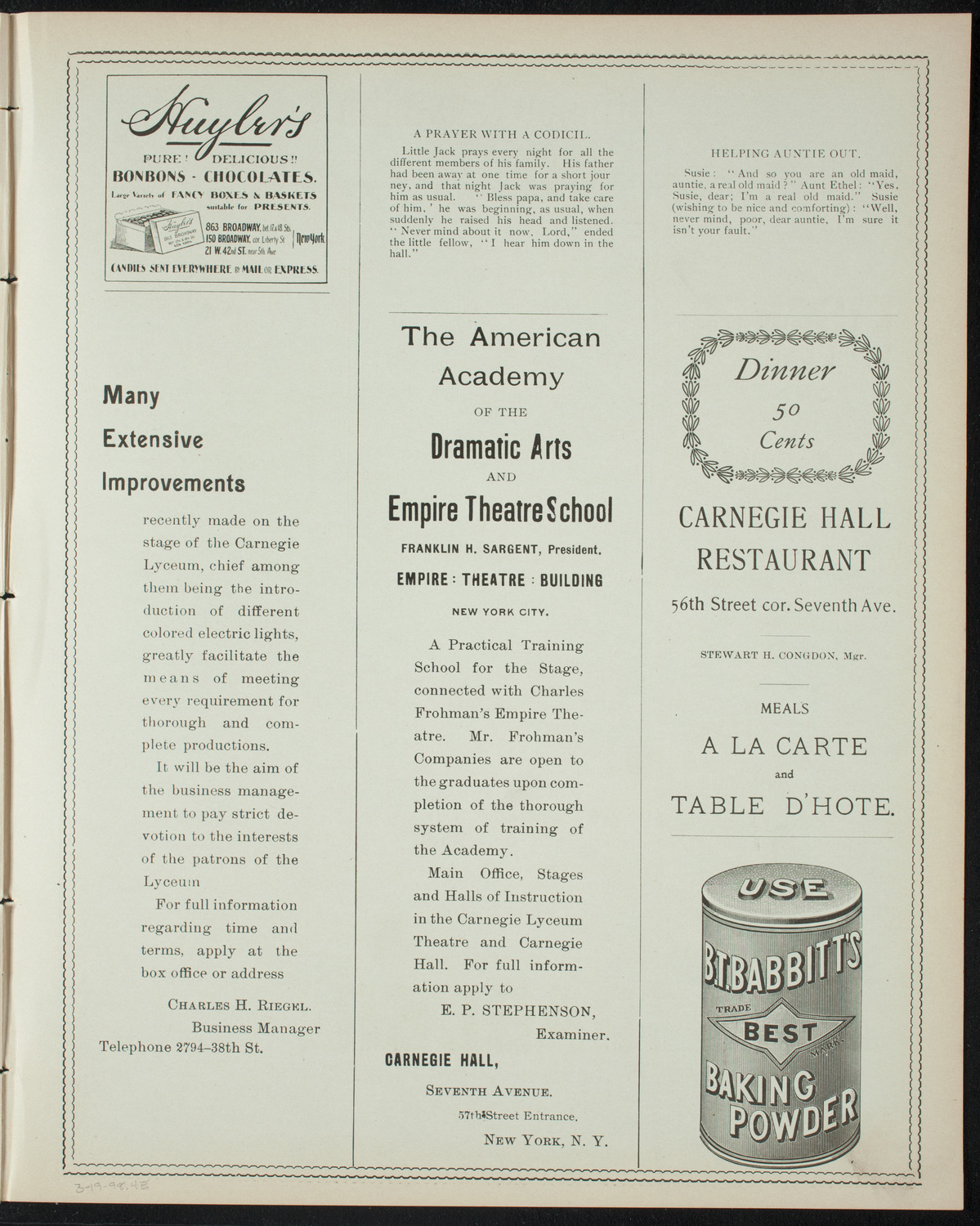 Club Lirico-Dramatico Cubano, March 19, 1898, program page 7