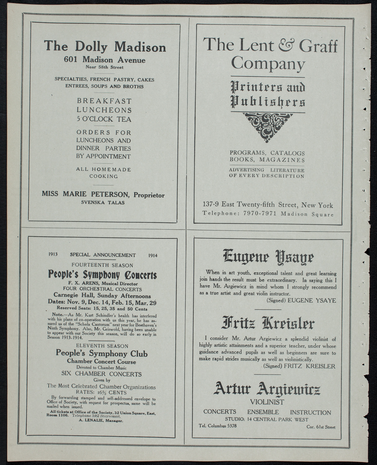 Scandinavian Singing Societies of New York and Vicinity, May 4, 1913, program page 10