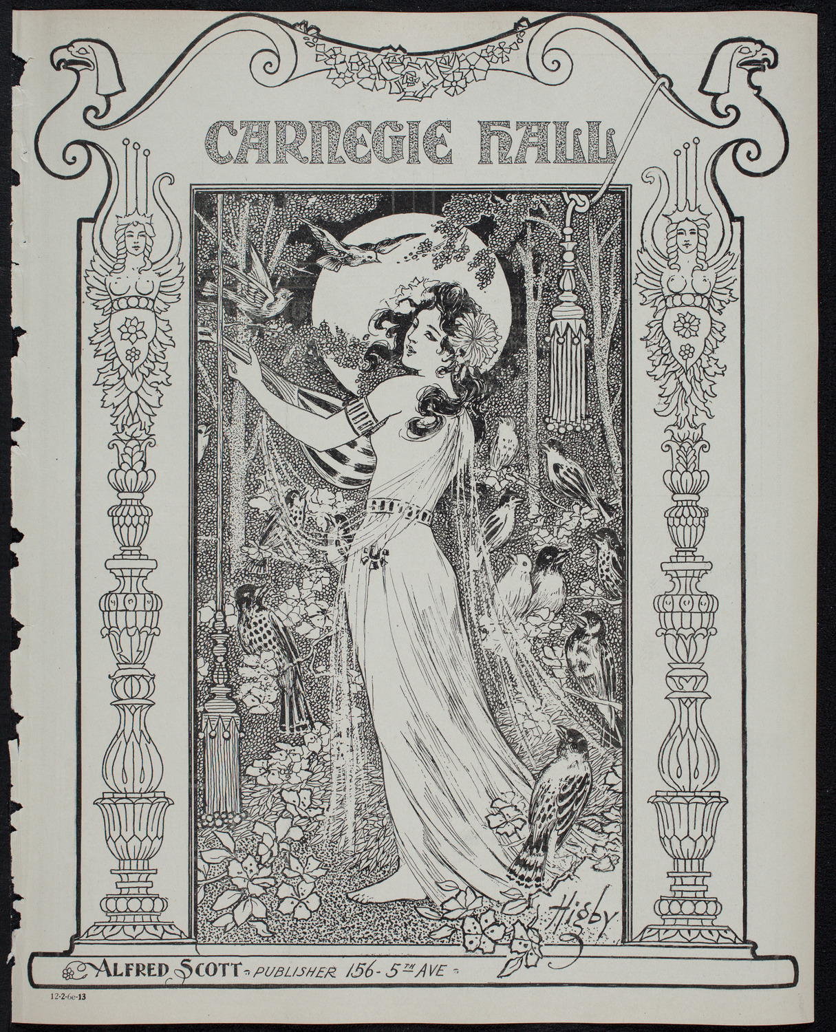 New York Philharmonic, February 6, 1913, program page 1