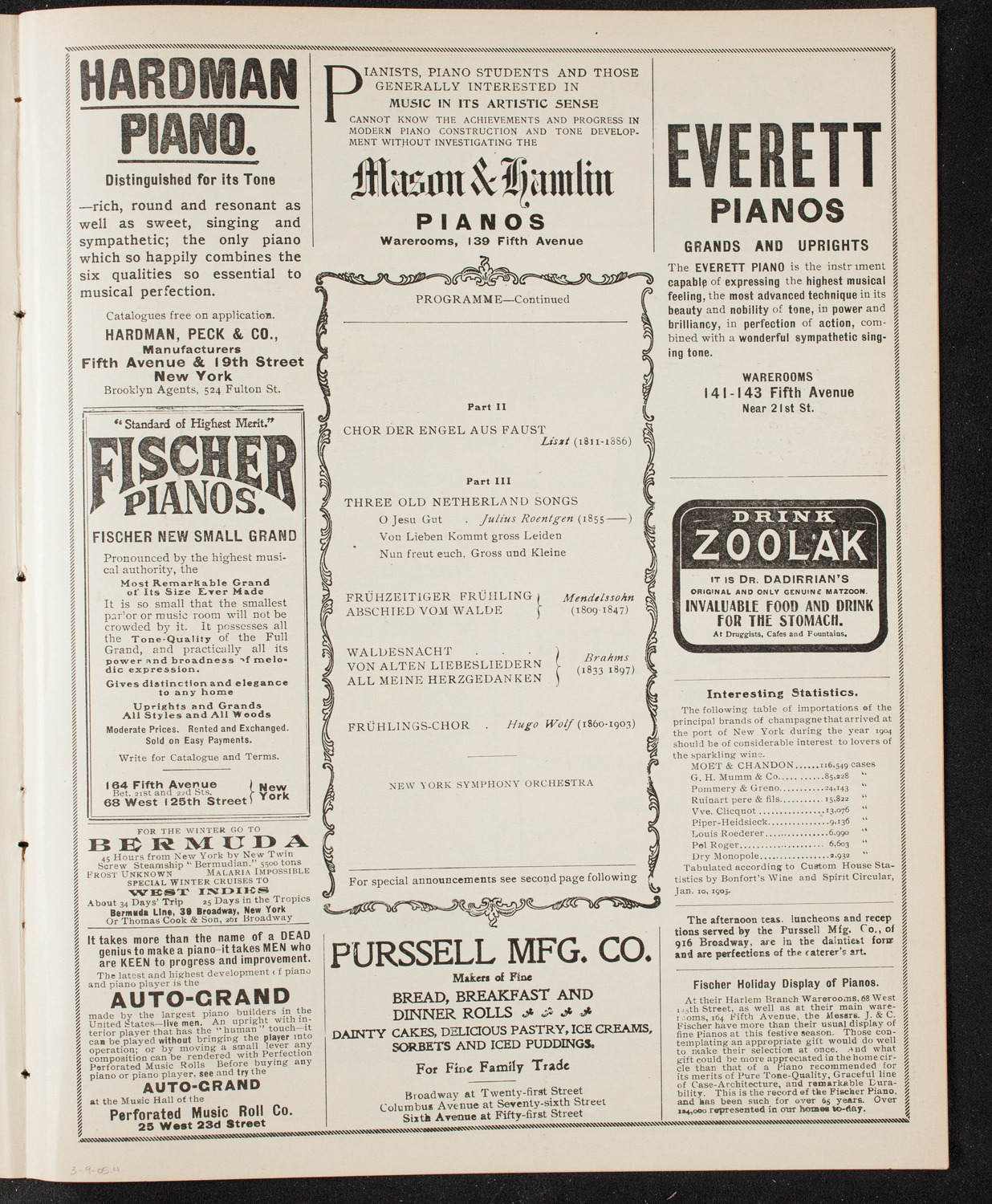 Musical Art Society of New York, March 9, 1905, program page 7