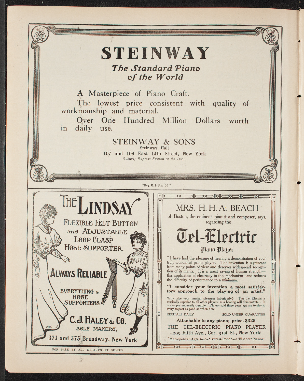 New York Philharmonic, March 27, 1909, program page 4