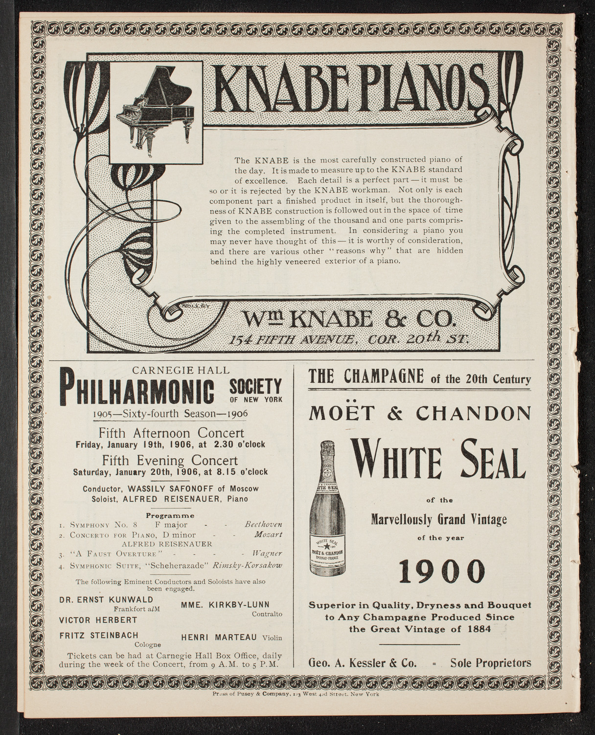 New York Symphony Orchestra, January 16, 1906, program page 12
