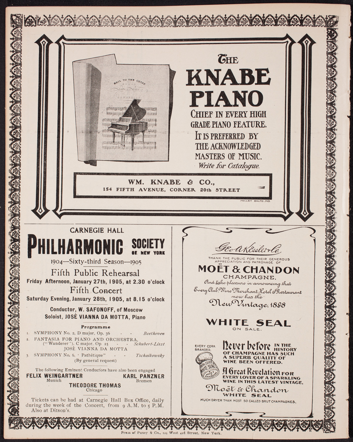 Benefit: German Hospital and Dispensary, January 8, 1905, program page 12
