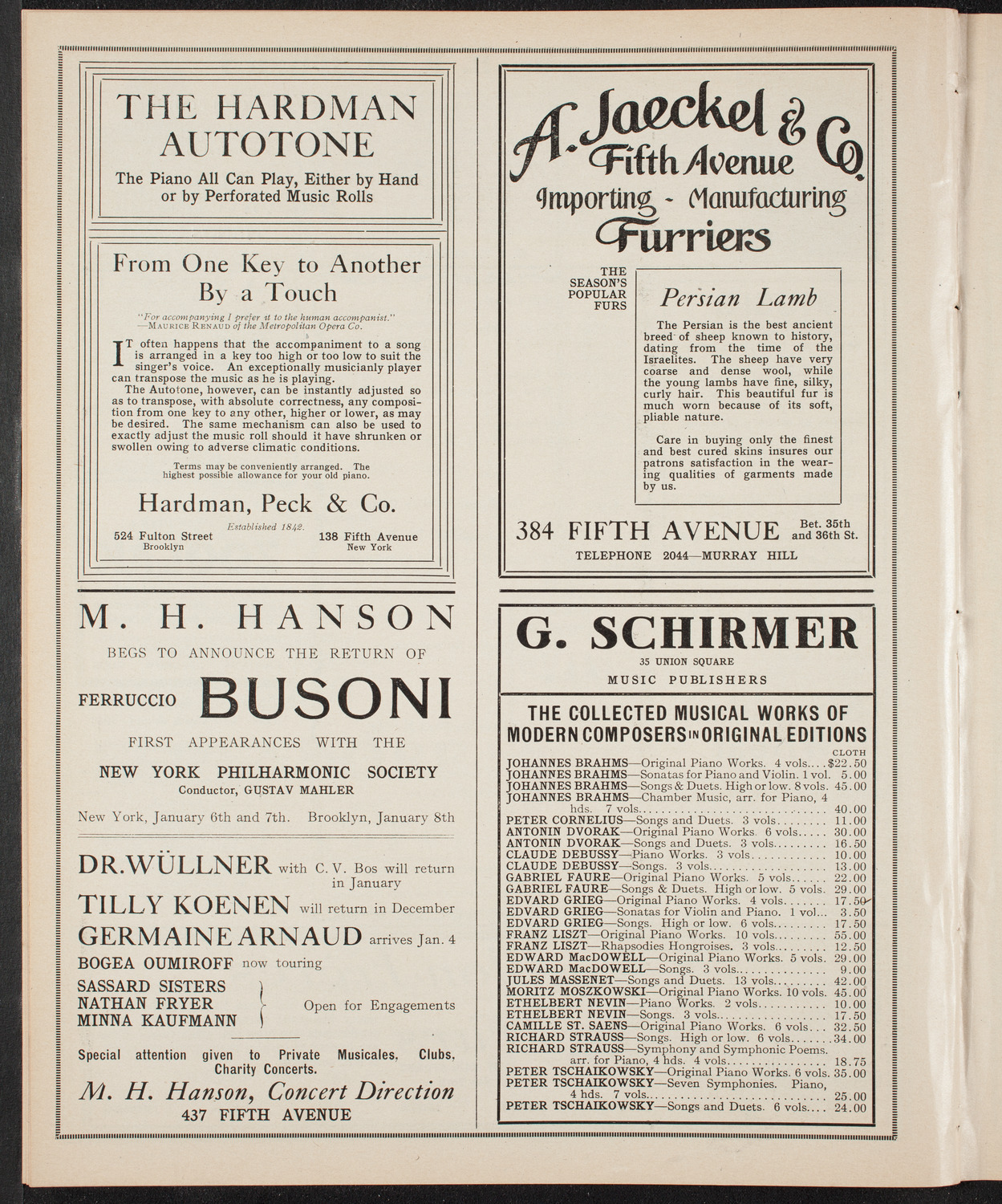 New York Banks' Glee Club, December 7, 1909, program page 8