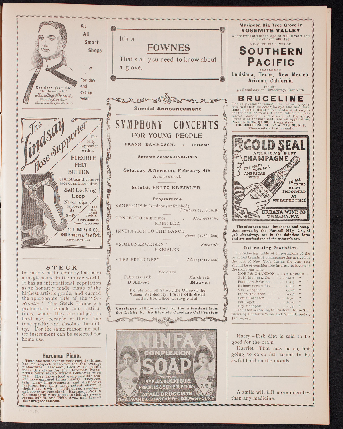 Russian Symphony Society of New York, January 21, 1905, program page 9