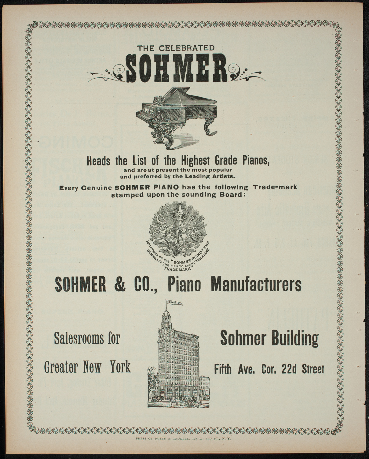 Columbia University Musical Society, March 2, 1899, program page 8