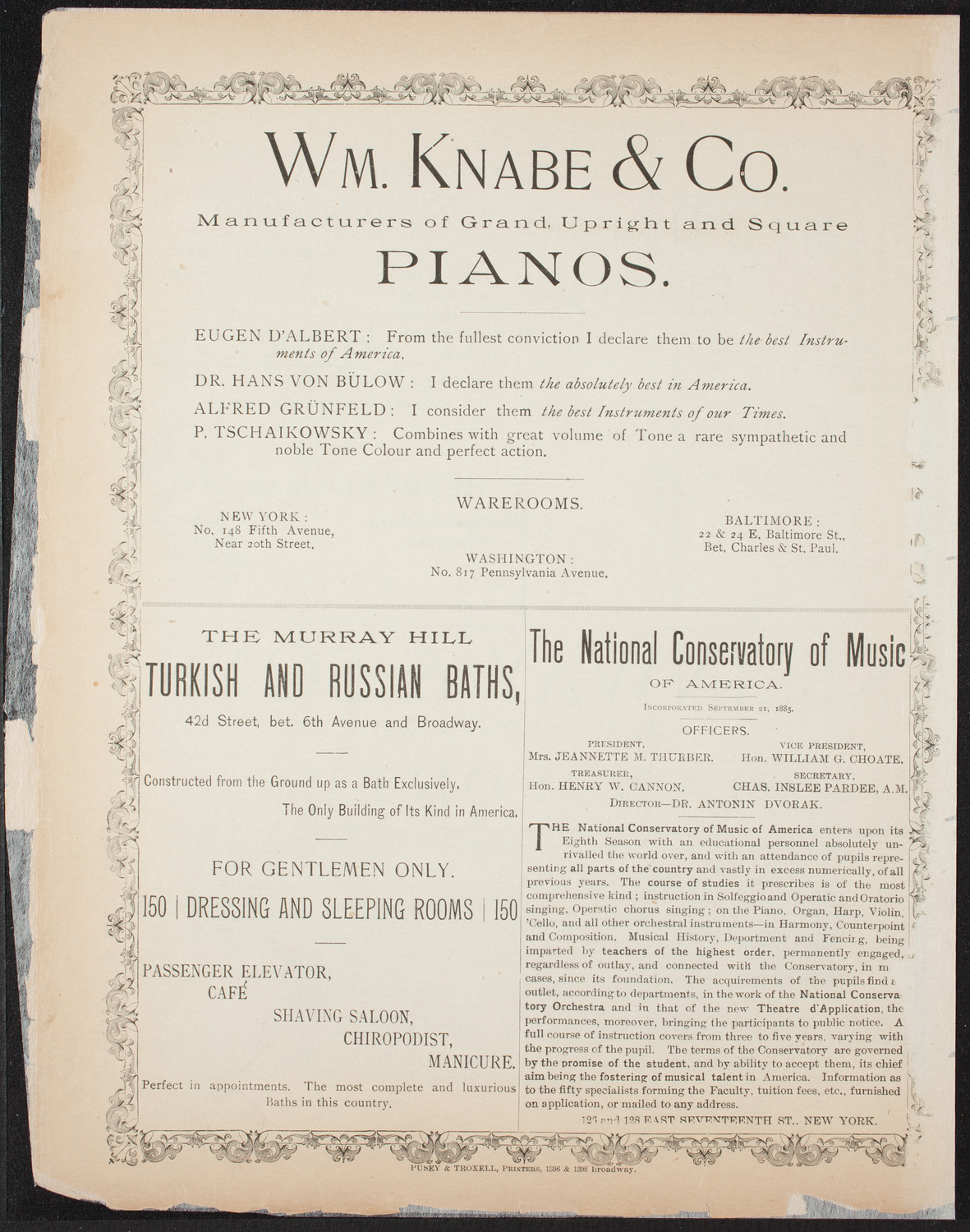 Walter J. Hall, March 23, 1893, program page 4