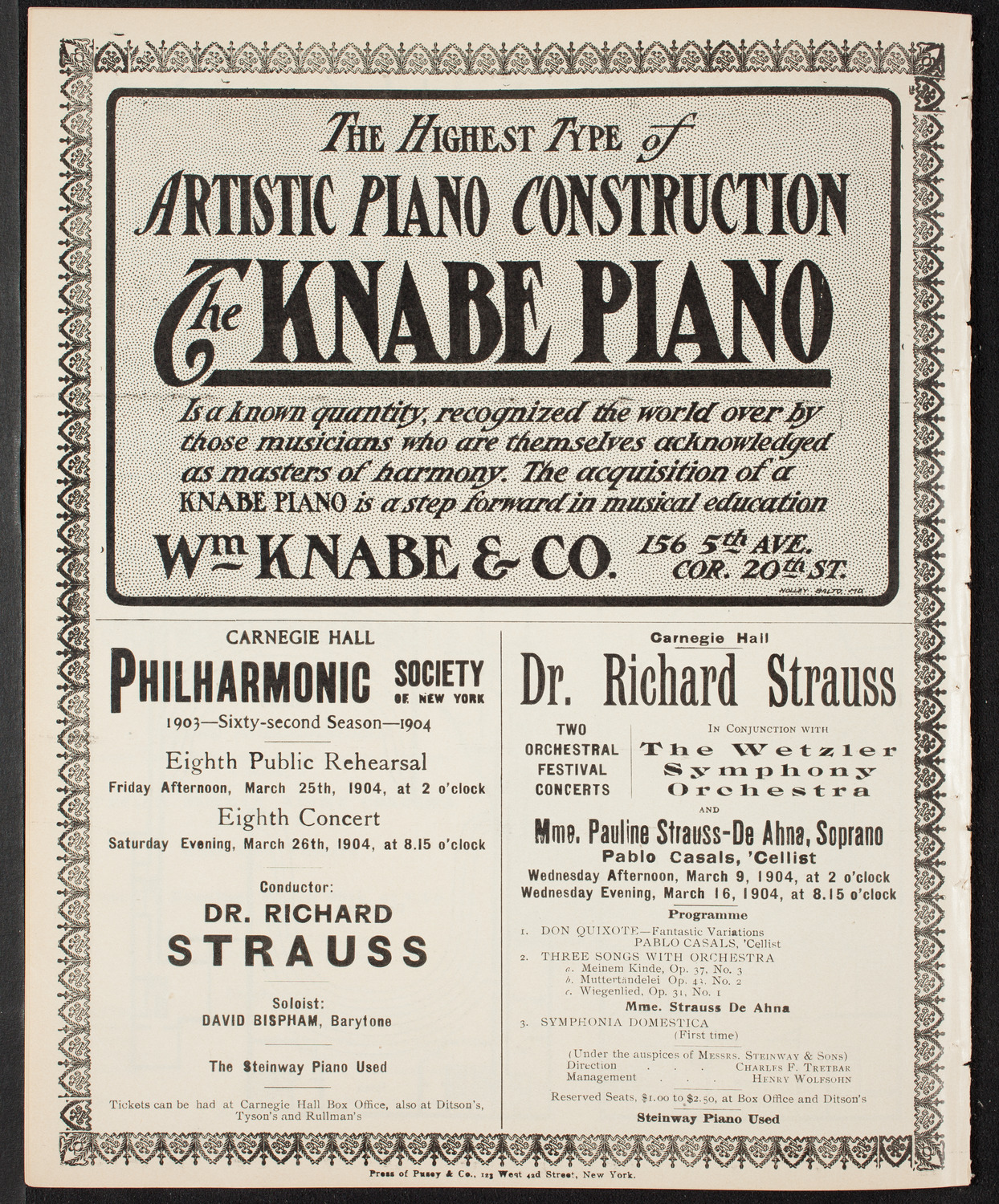Lillian Nordica, Soprano, with the New York Symphony Orchestra, March 6, 1904, program page 12