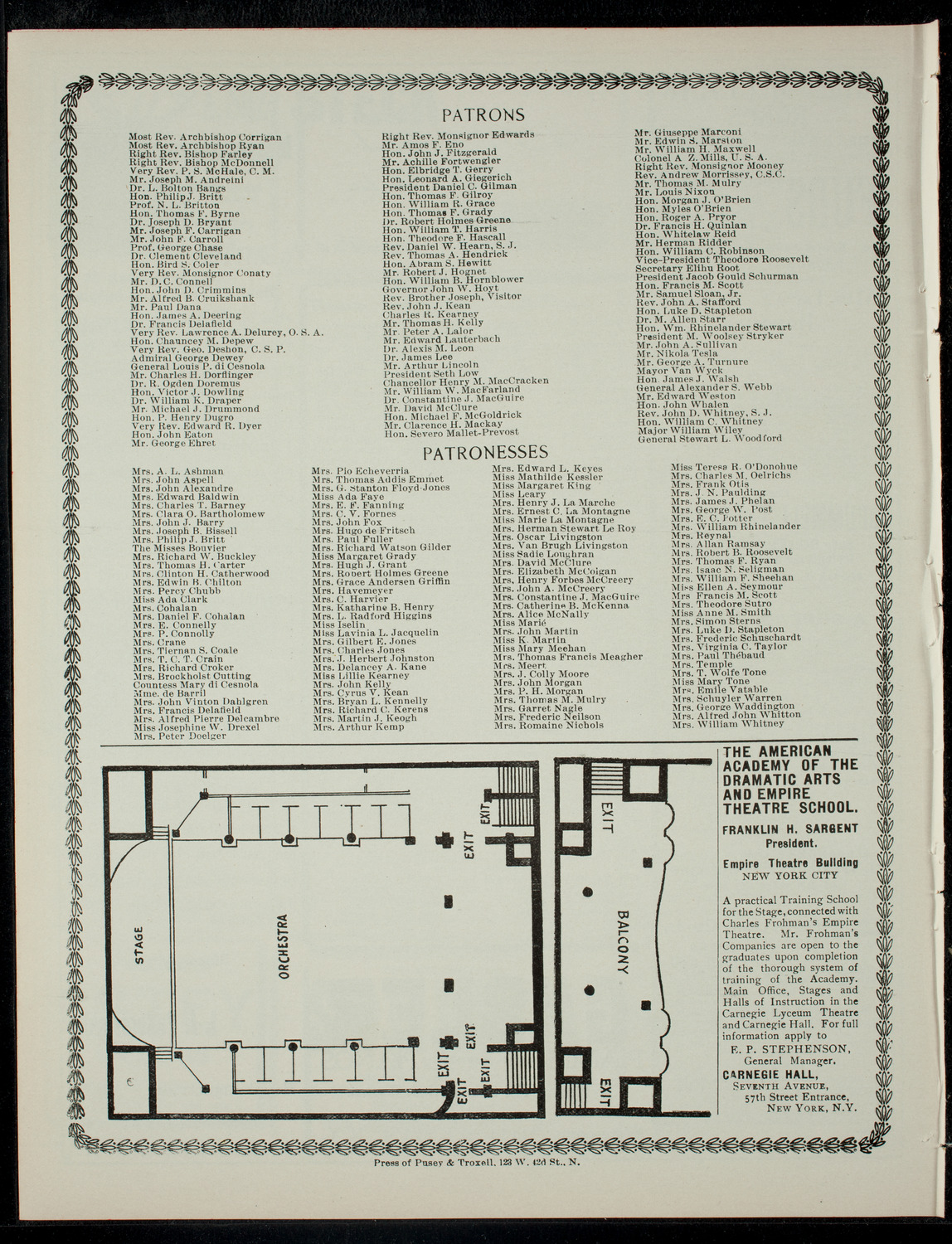 Lecture by Robert H. Thurston, April 25, 1901, program page 4