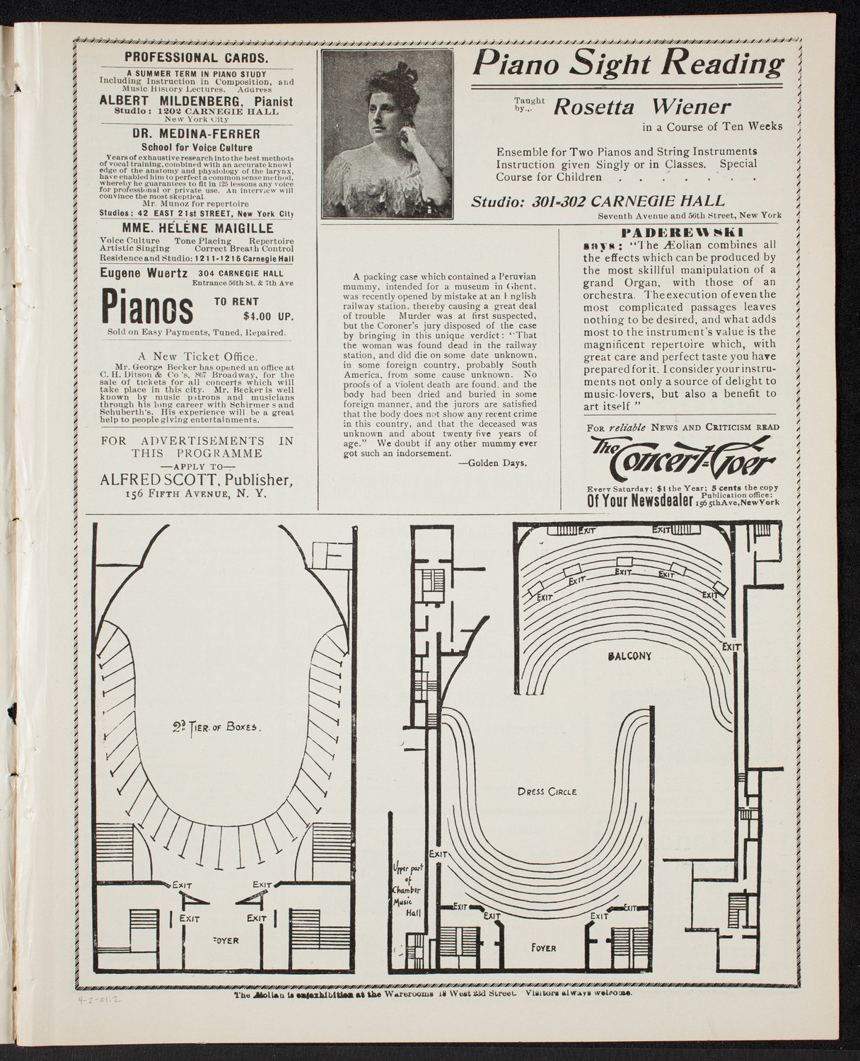 Brooklyn Oratorio Society, April 2, 1901, program page 3