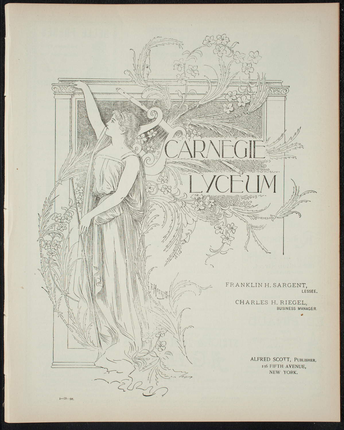 Albert Gerard-Thiers with The Lyric Club and Others, April 28, 1898, program page 1