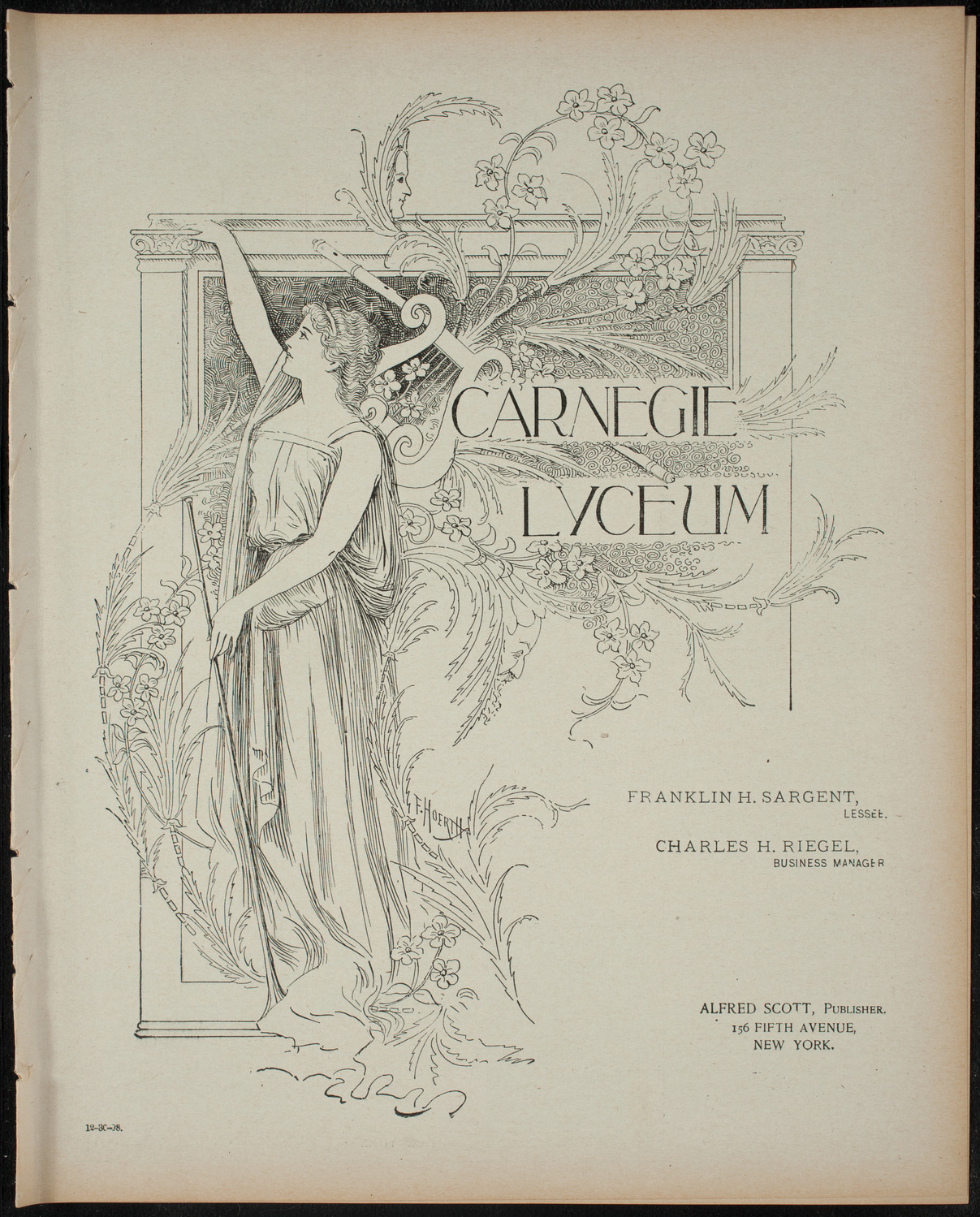 Benefit: Hebrew Technical School for Girls, December 30, 1898, program page 1