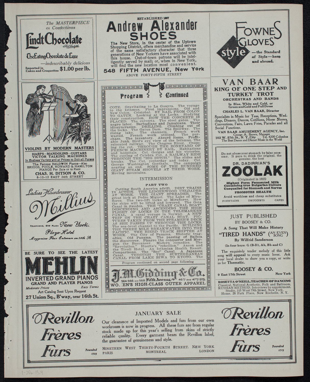 Burton Holmes Travelogue: Panama, January 20, 1913, program page 7