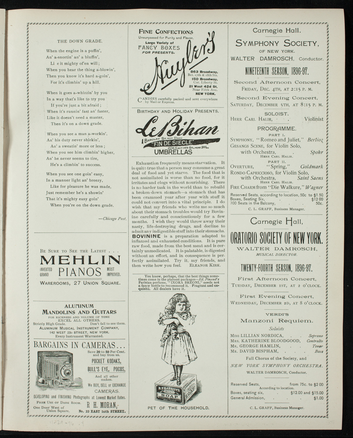 Benefit: German Hospitals and Dispensary in New York, November 29, 1896, program page 7