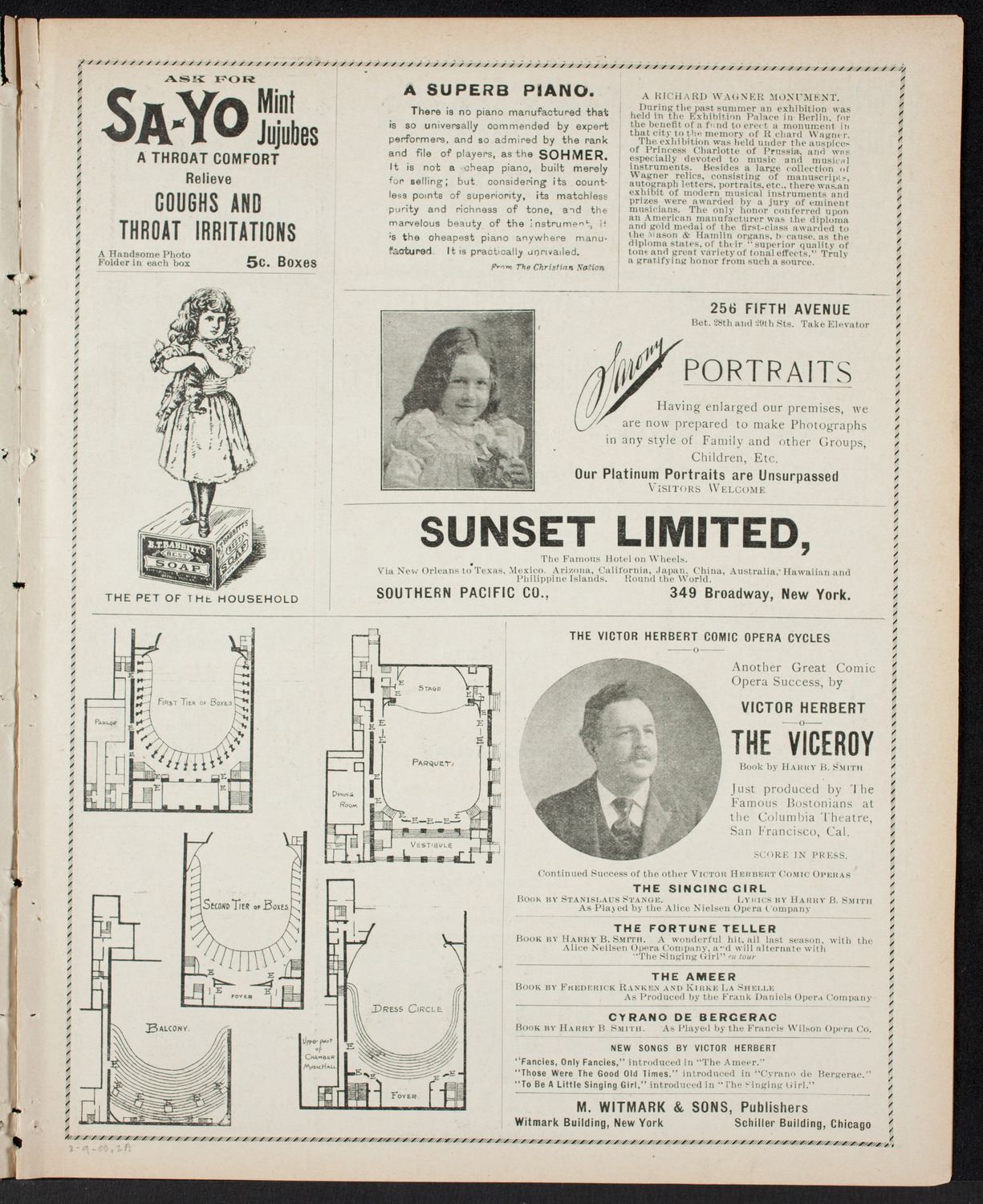 New York Philharmonic, March 9, 1900, program page 3