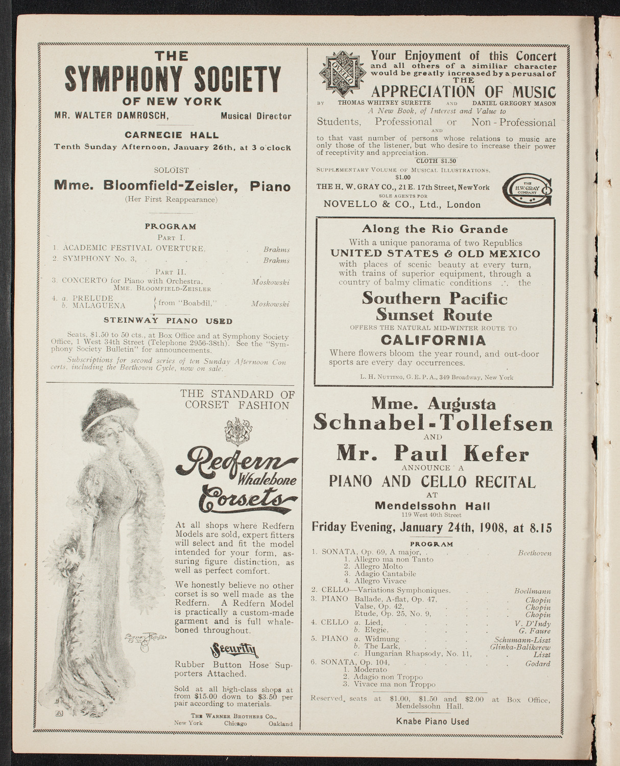 Volpe Symphony Society of New York, January 23, 1908, program page 2