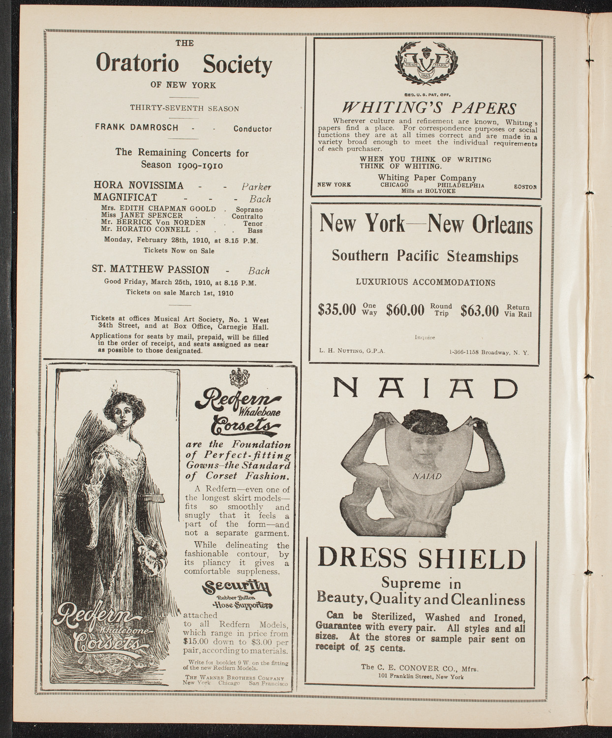 Tribute: Leopold Damrosch, February 15, 1910, program page 2