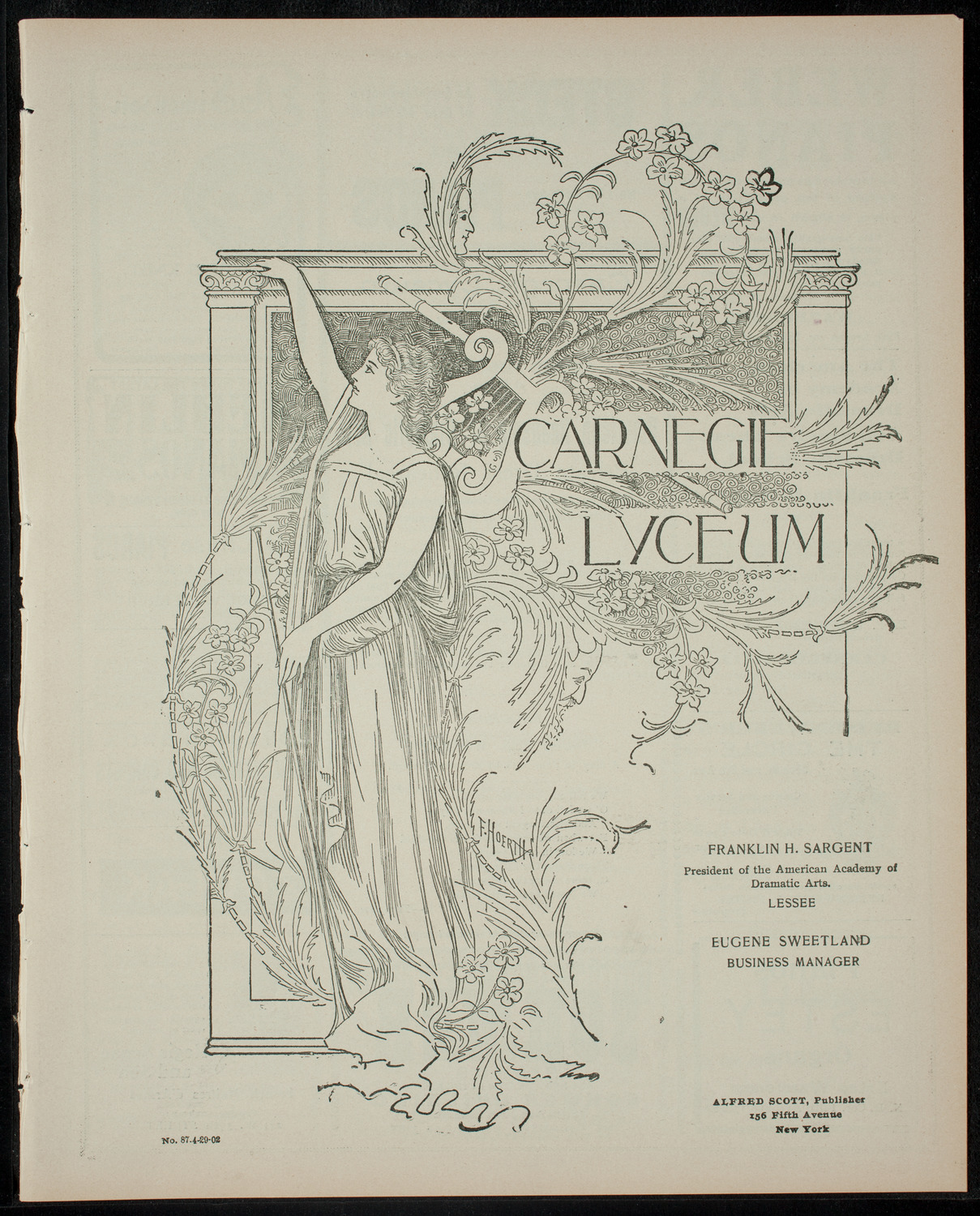 American Academy of the Dramatic Arts Private Dress Rehearsal, April 29, 1902, program page 1