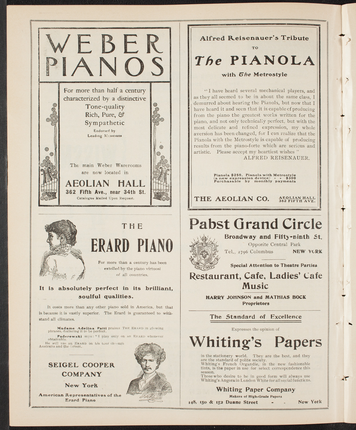 Richard Strauss with Wetzler Symphony Orchestra, March 21, 1904, program page 6