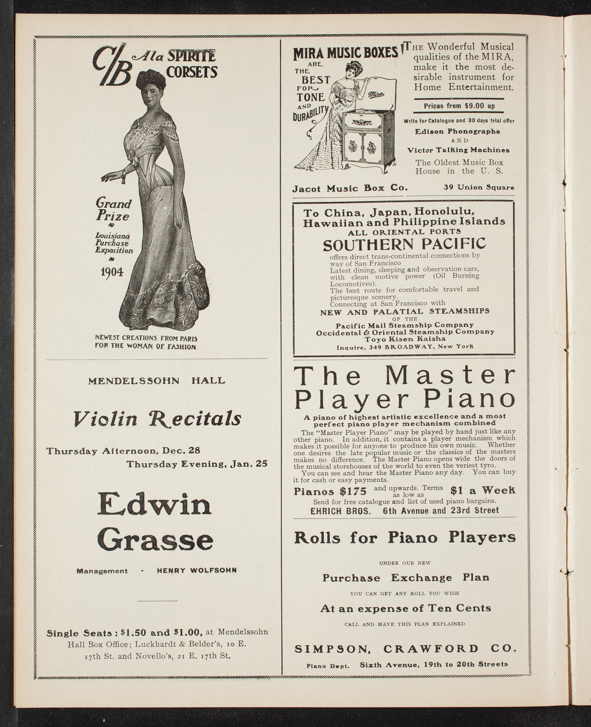 New York Philharmonic, December 1, 1905, program page 8