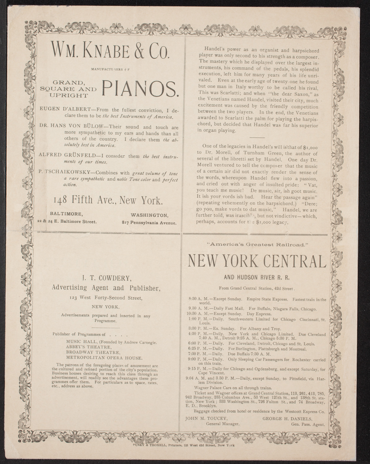 Boston Symphony Orchestra, March 29, 1894, program page 8