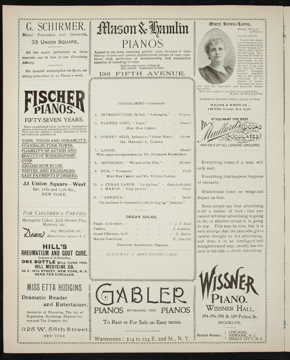 Seventh Regiment Band, February 25, 1897, program page 6
