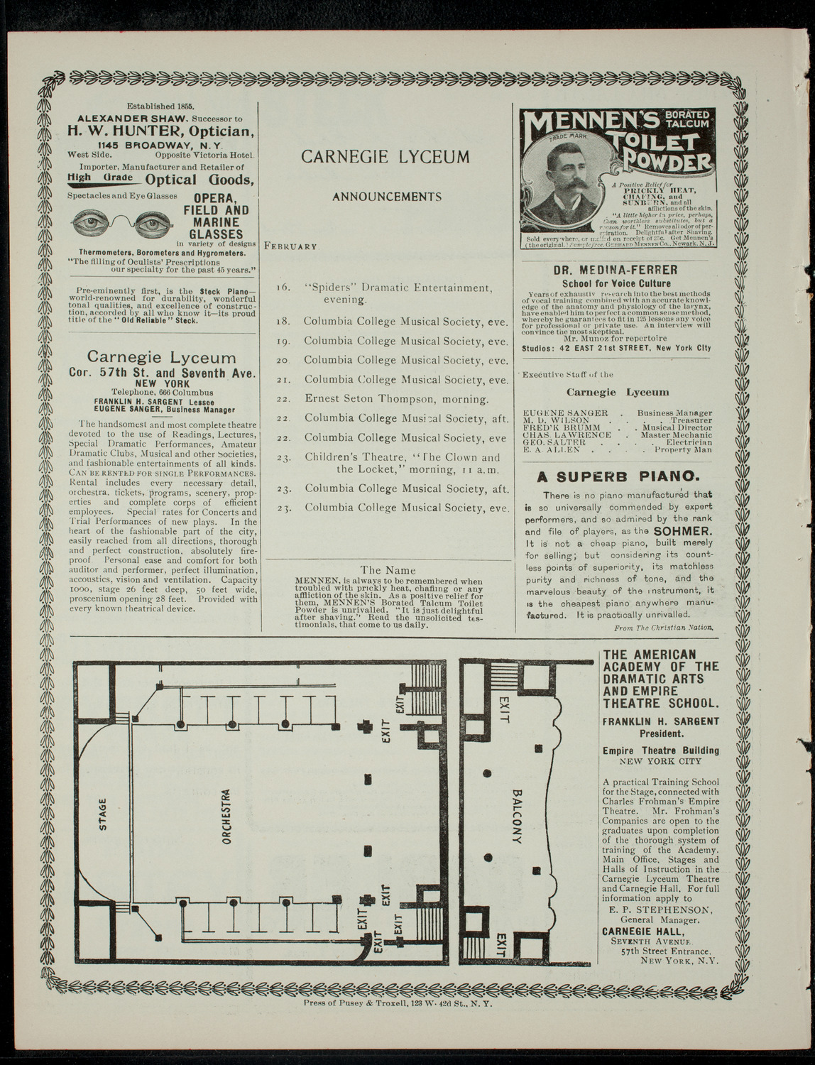 The Children's Theatre, February 16, 1901, program page 4