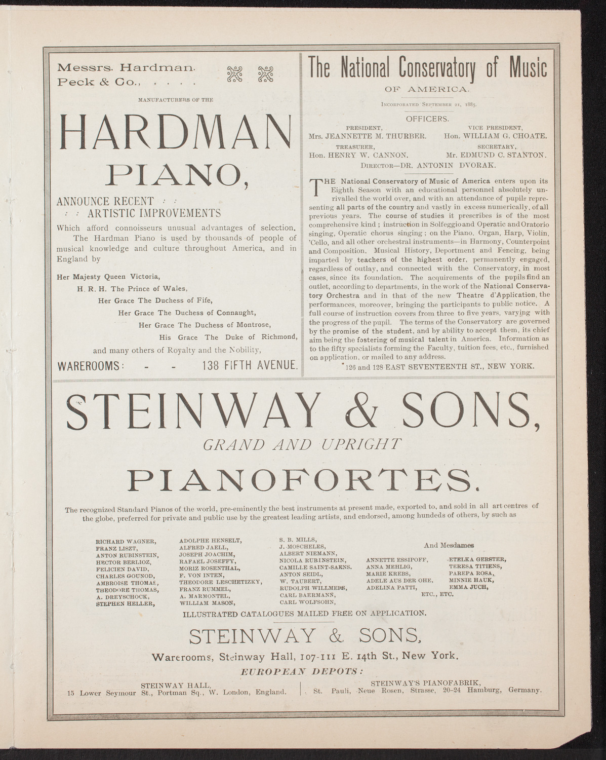 Damrosch Sunday Concert, December 4, 1892, program page 5