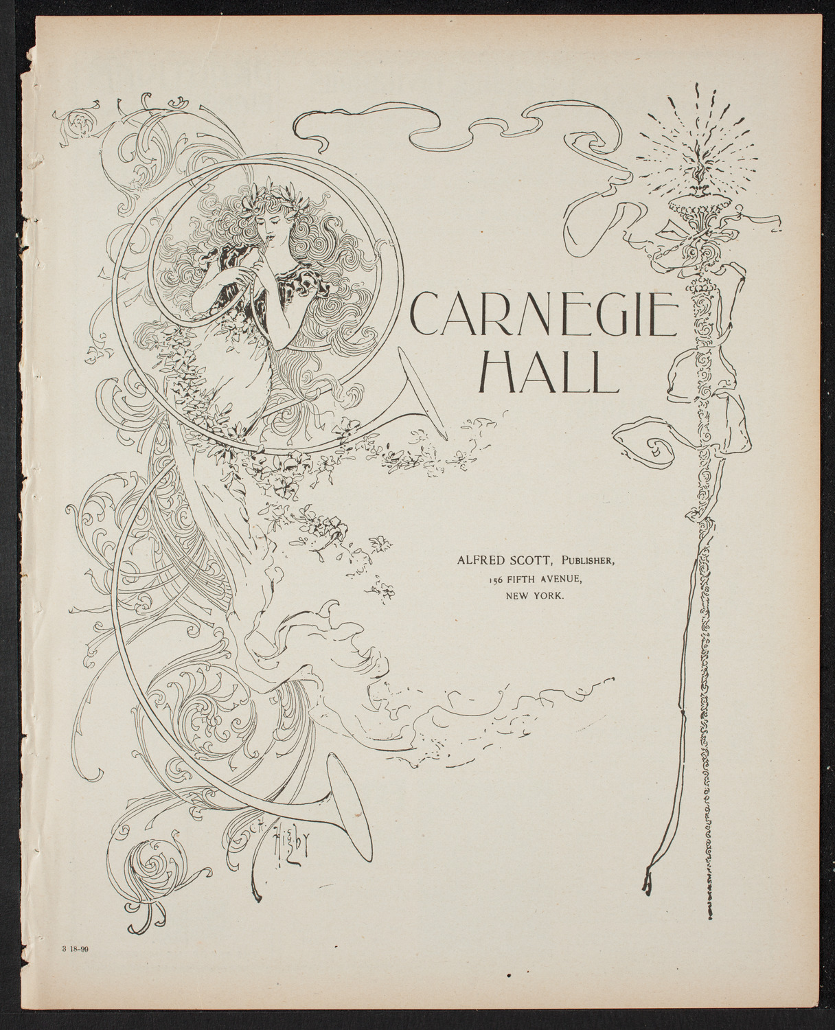 New York Philharmonic, March 18, 1899, program page 1