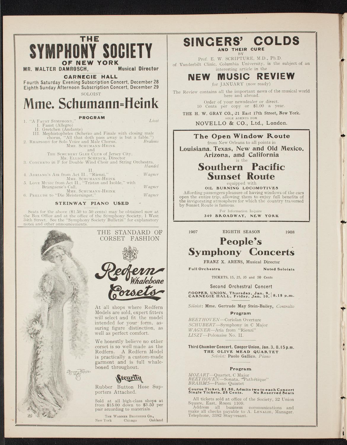 Oratorio Society of New York, December 26, 1907, program page 2