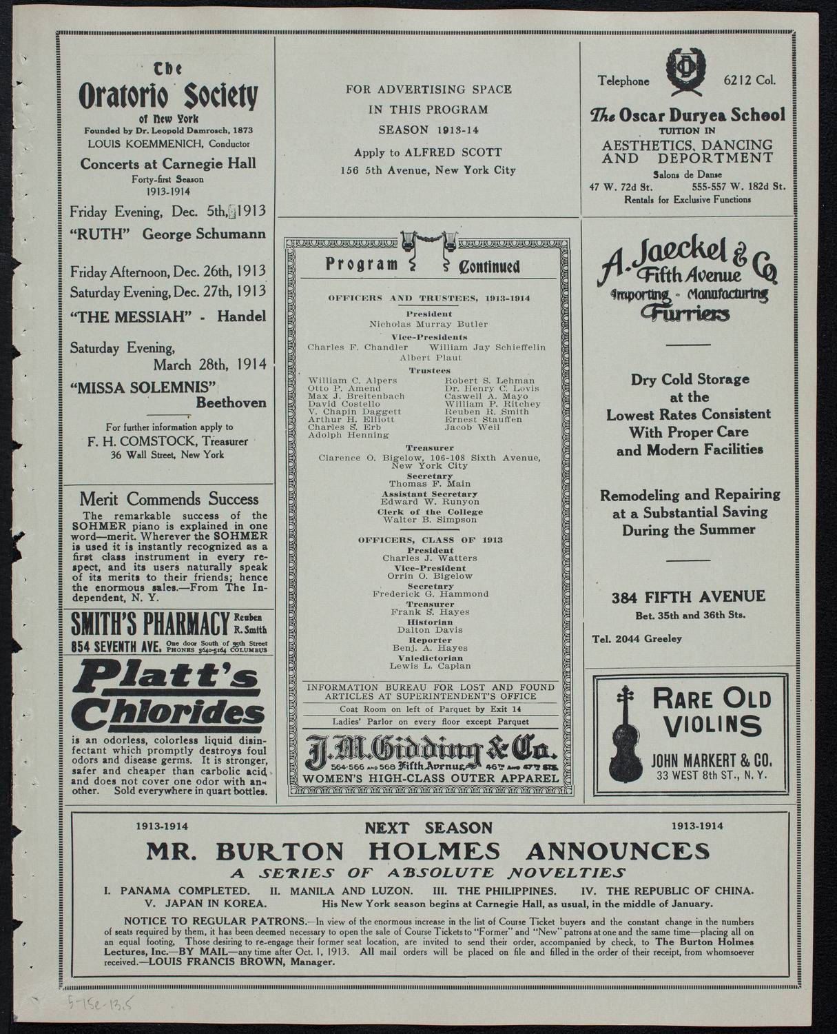 Graduation: College of Pharmacy of the City of New York, May 15, 1913, program page 9