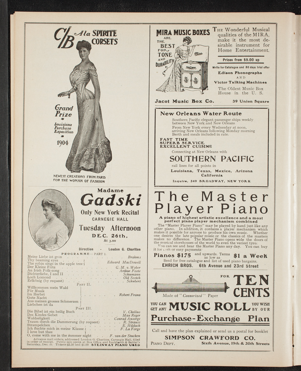New York Symphony Orchestra, December 10, 1905, program page 8