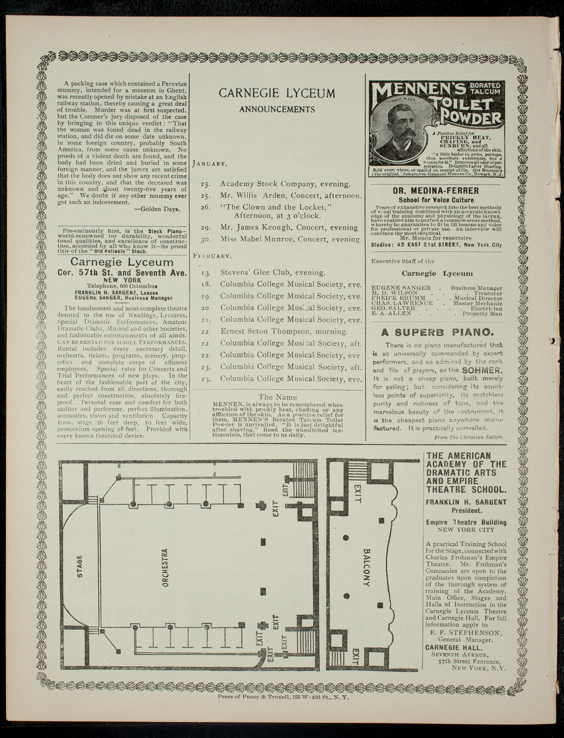 The Children's Theatre, January 23, 1901, program page 4