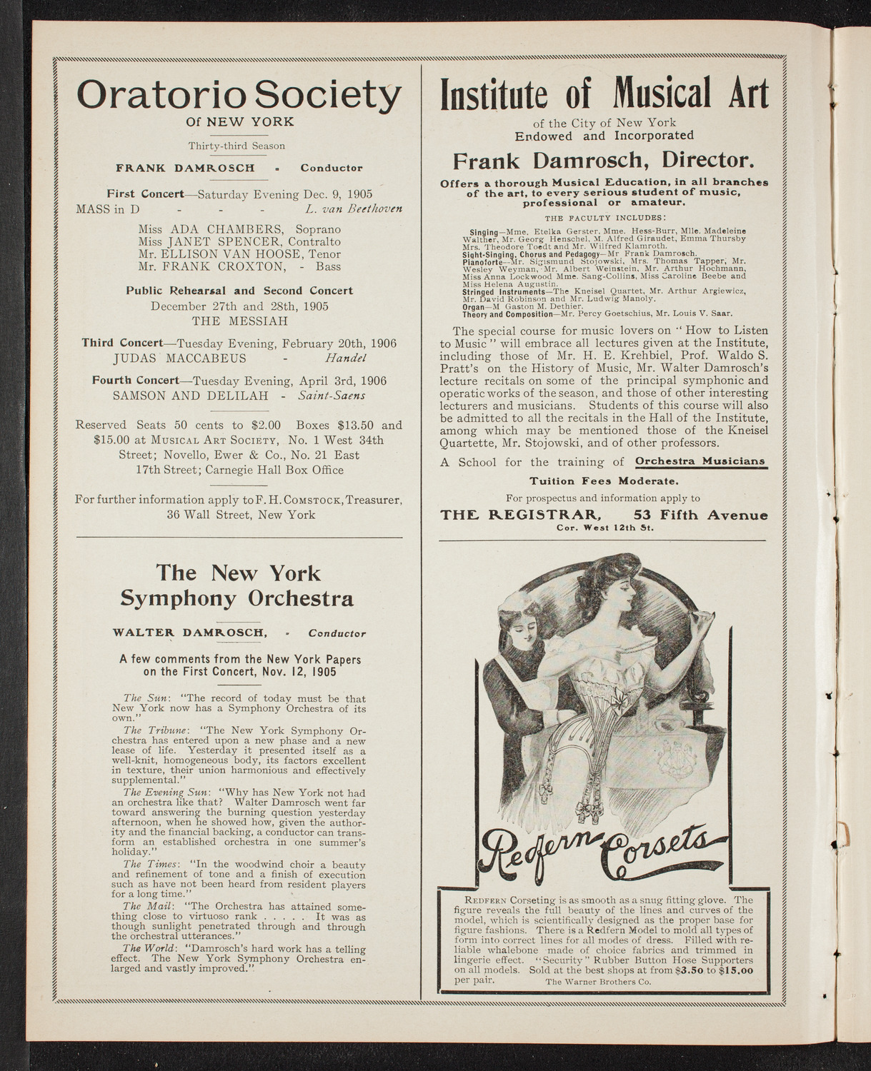 New York Philharmonic, December 1, 1905, program page 2