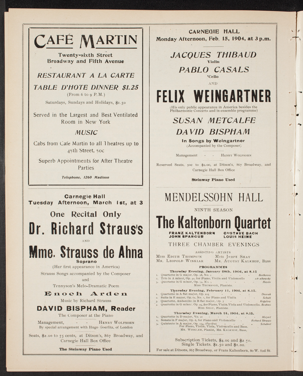 Wetzler Symphony Orchestra, January 23, 1904, program page 10