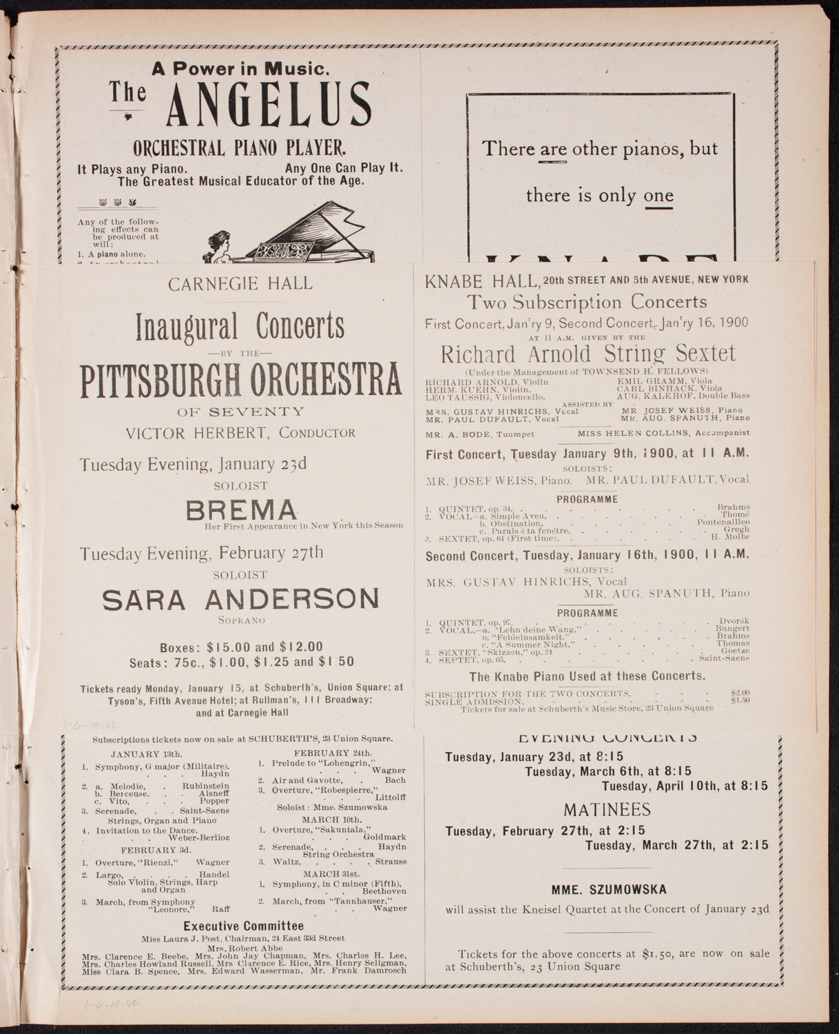 New York Philharmonic, January 6, 1900, program page 7