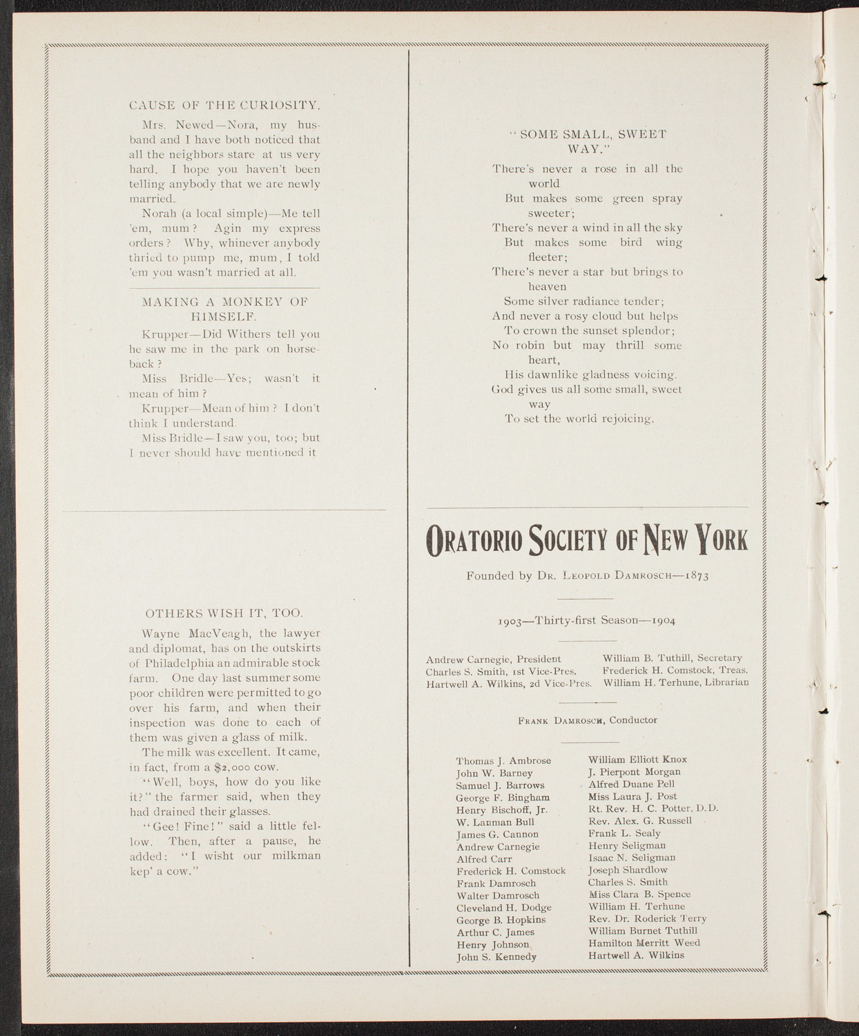 Graduation: Cornell University Medical College, June 8, 1904, program page 8