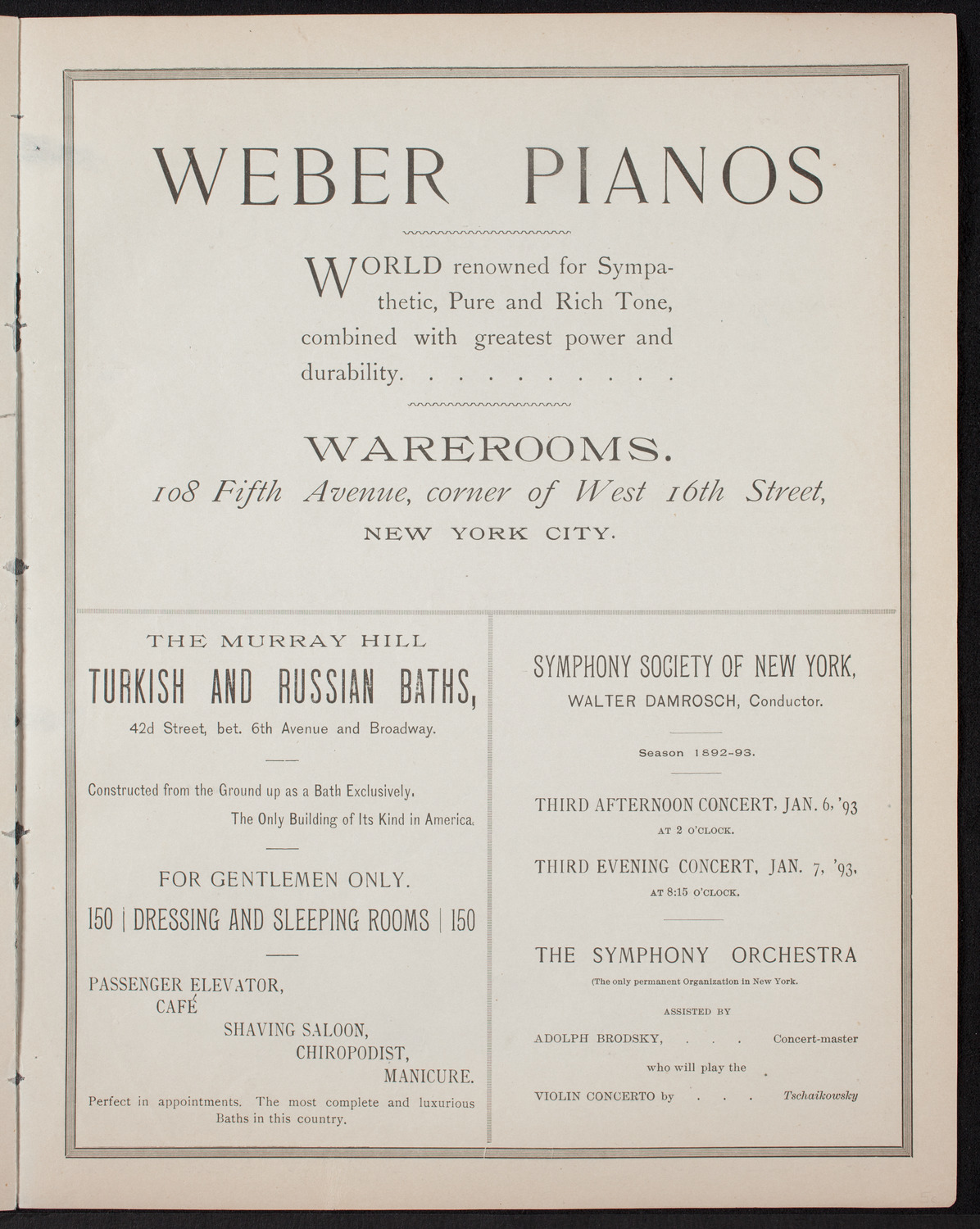 Madame Lineff's Russian Choir, December 10, 1892, program page 7