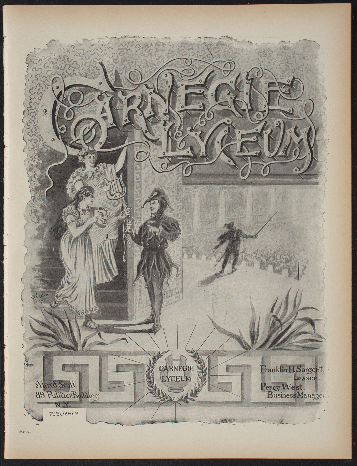 The Students' Club, May 4, 1897, program page 1