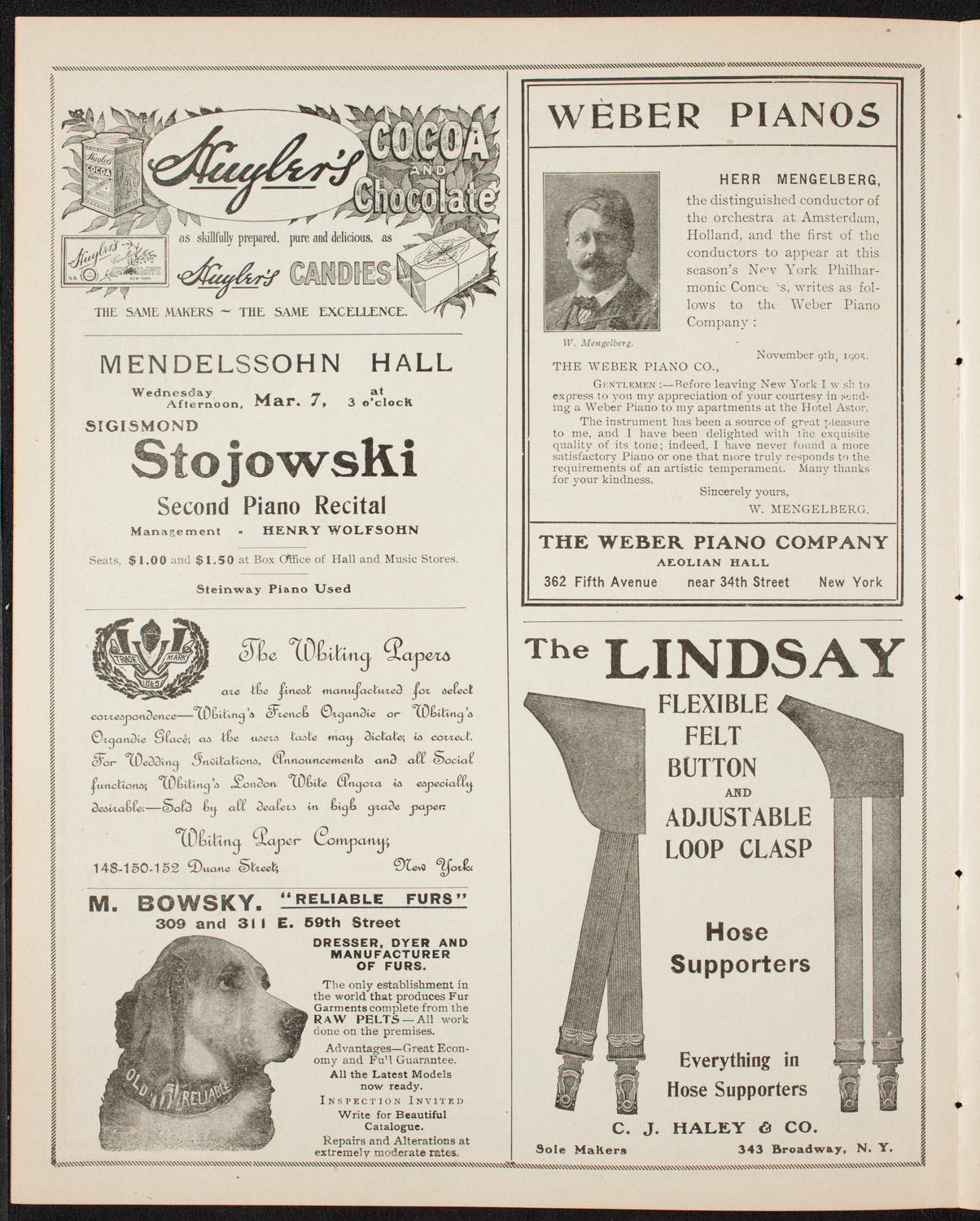 Benefit: Hospitals for Incurable Cancer, March 5, 1906, program page 6