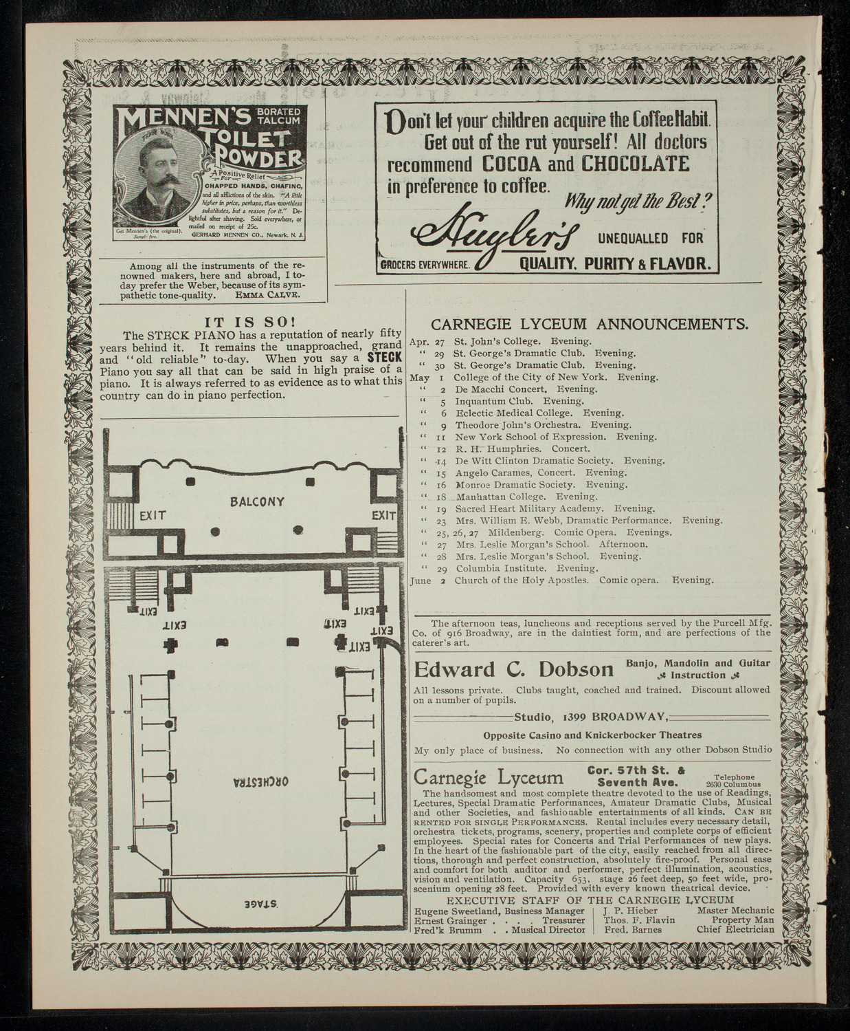 American Academy of Dramatic Arts, April 27, 1903, program page 4