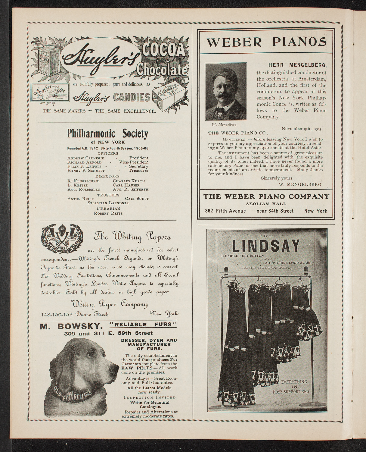 New York Philharmonic, January 5, 1906, program page 6