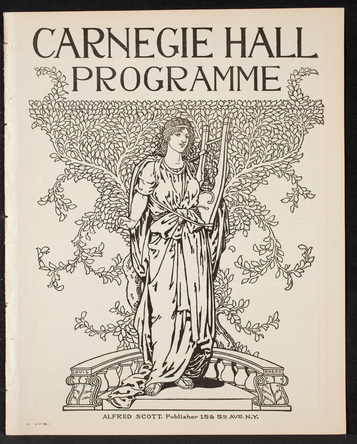 New York Symphony Orchestra, December 20, 1903, program page 1